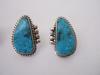 old style sterling silver earrings with matching turquoise