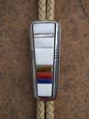 white shell inlaid bolo tie by leroy begay