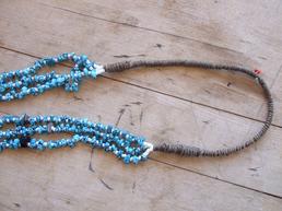 turquoise and white shell necklace with Indian Wrap